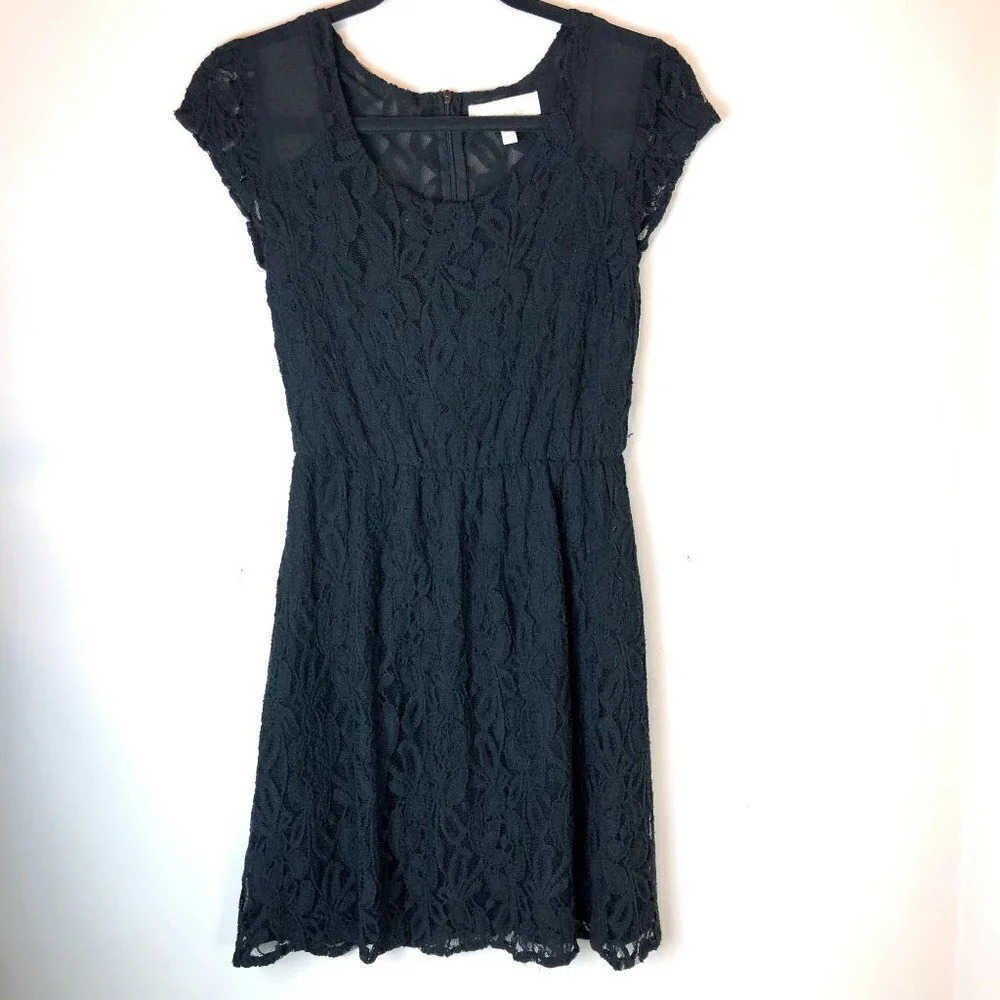 Monteau | Black Lace Fit & Flare Dress